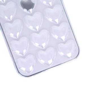 iPhone 16 Pro Max Plus Mini Case 3D Bubble Pop Heart Soft Cover Pink