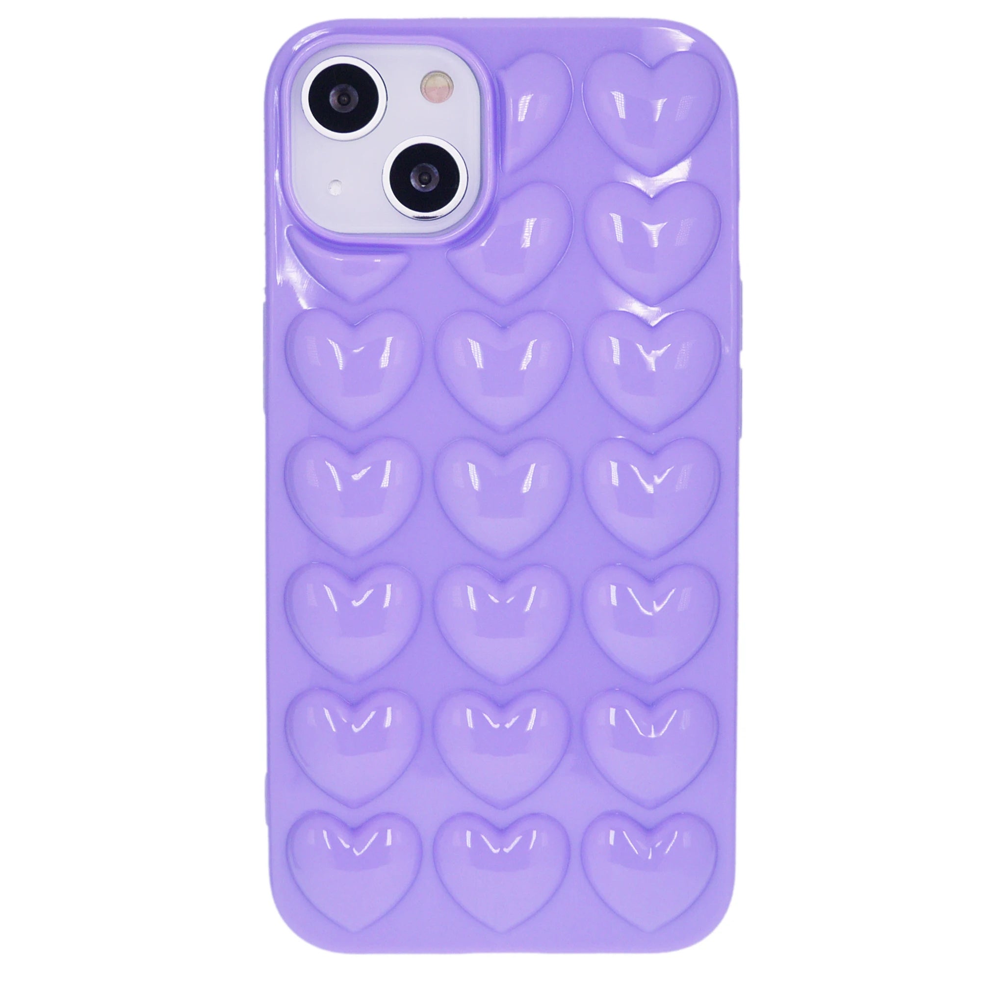 iPhone 16 Pro Max Plus Mini Case 3D Bubble Pop Heart Soft Cover Pink