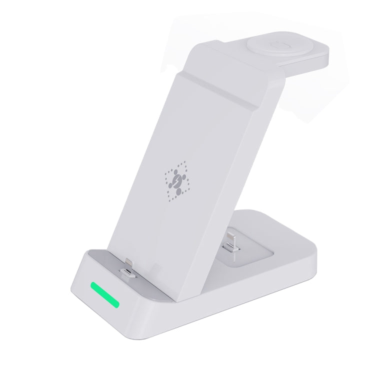 B20 18W 3 in 1 Wireless Charger Stand Charger Dock for iPhone Apple Watch Series(White)